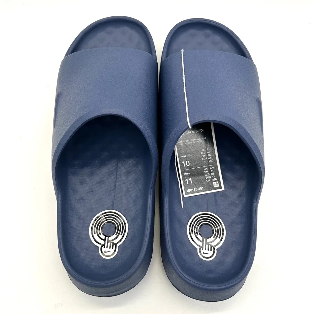 Nike Calm Slide 2.0 Mens 10 Diffused Blue IB0183-401 Foam Sandals Minimalist